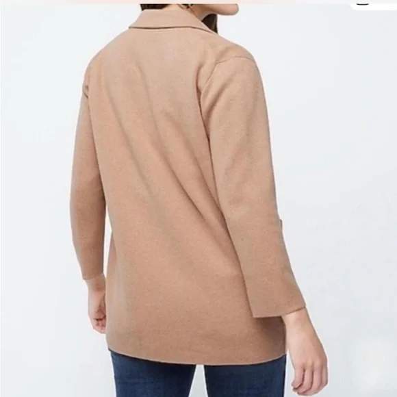 J.Crew Cotton Wool Blend Open Front Cardigan Tan Small - Picture 2 of 7